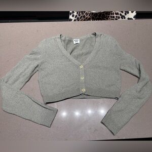 Sunday Best Sage Green Button-Up Cardigan Cropped